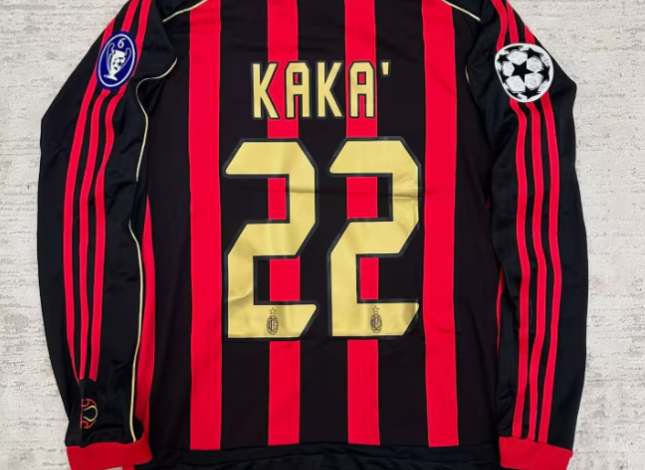 KAKA – AC Milan 2006-2007 Ретро футболна тениска с дълъг ръкав