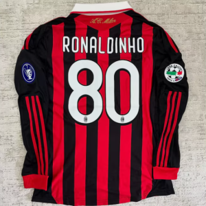 Ronaldinho - AC Milan 2009/2010 Ретро тениска с дълъг ръкав